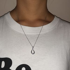 Tiffany & Co. Open Teardrop Silver Necklace